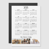 Jaar 2025 Kalender 3 Familie Foto Collage Magneet (Voorkant / Achterkant)