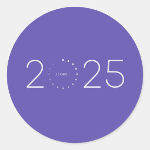 Jaar 2025 laden al ronde sticker
