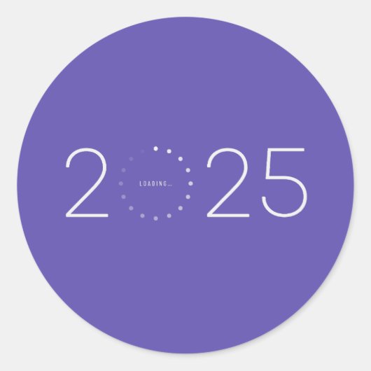 Jaar 2025 laden al ronde sticker (Voorkant)