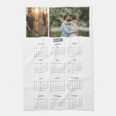 Jaar 2026 Aangepaste fotokalender Theedoek (Verticaal)