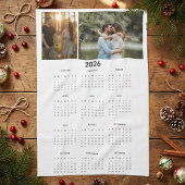 Jaar 2026 Aangepaste fotokalender Theedoek