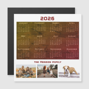 Jaar 2026 Kalender 3 Familie Foto Collage