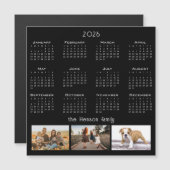 Jaar 2026 Kalender 3 Familie Foto Collage Magneet (Voorkant / Achterkant)