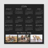 Jaar 2026 Kalender 3 Familie Foto Collage Magneet (Voorkant)