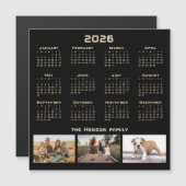 Jaar 2026 Kalender 3 Familiefotocollage (Voorkant / Achterkant)