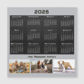 Jaar 2026 Kalender 3 Familiefotocollage (Voorkant)