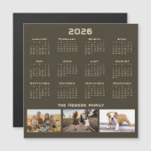 Jaar 2026 Kalender 3 Familiefotocollage (Voorkant / Achterkant)
