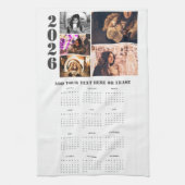 Jaar 2026 Kalender 5 Foto Collage Keuken Handdoek (Verticaal)