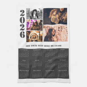 Jaar 2026 Kalender 5 Foto Collage Keuken Handdoek