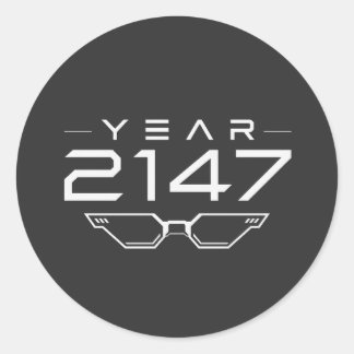 JAAR 2147 Cyberpunk Sci-Fi Retro Ruimte Ronde Sticker