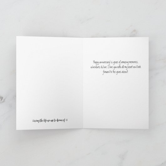 Jaar 6 Jubileum Kaart (Binnen)