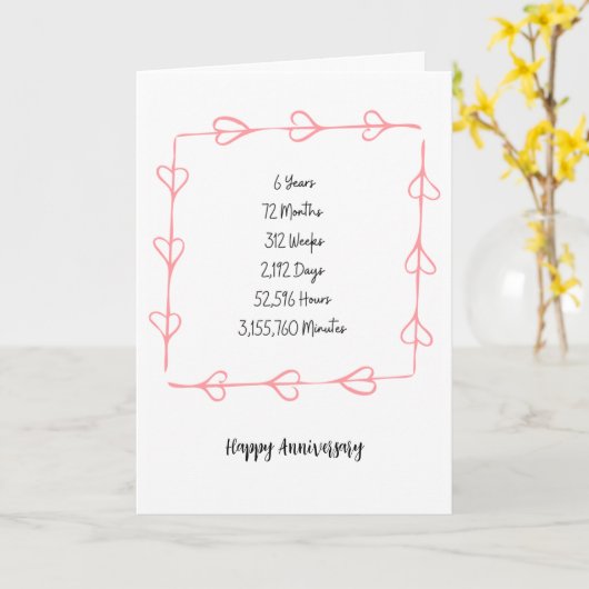 Jaar 6 Jubileum Kaart (Gele Bloem)