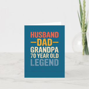 Jaar 70 Oude Legende Echtgenoot Papa Kaart