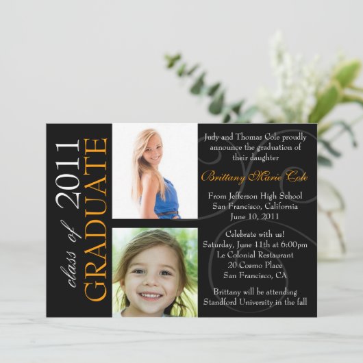  jaar Afstuderen aankondiging foto (Staand voorkant)