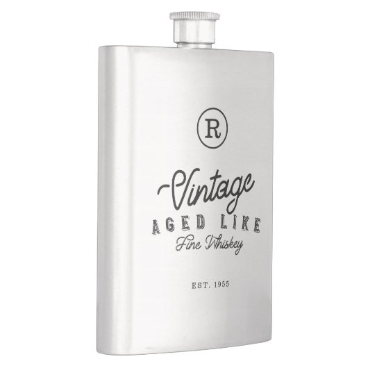 jaar als fijn groothandelsmonogram en afgelopen j flacon (Rechts)