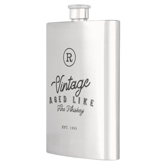 jaar als fijn groothandelsmonogram en afgelopen j flacon (Links)