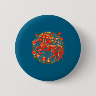 Jaar Chinese Paard 1 Ronde Button 5,7 Cm
