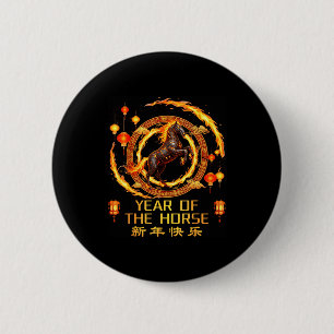 Jaar Chinese Vuur Paard Ronde Button 5,7 Cm