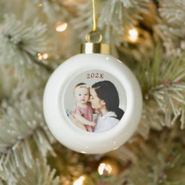 Jaar Datum Foto Gift Keramische Bal Ornament