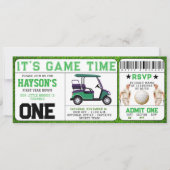 Jaar Down Golf Ticket 1e verjaardag Kaart (Voorkant)