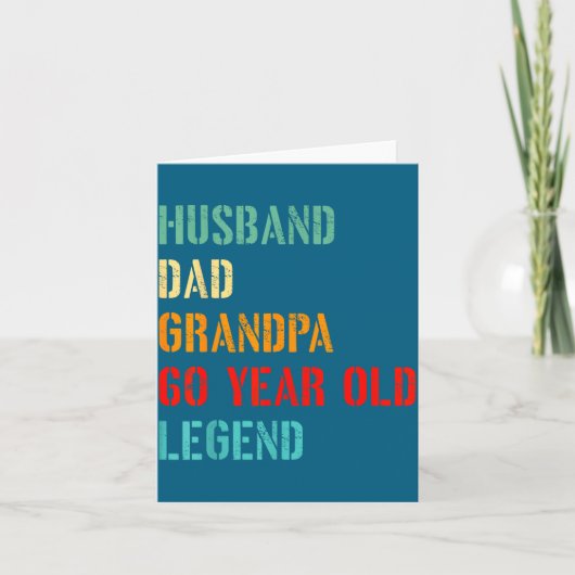 Jaar Echtgenoot Vader Opa 60 Oud Kaart (Voorkant)