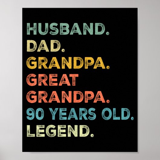 Jaar Echtgenoot Vader Opa Oudoom Poster (Voorkant)