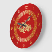 jaar Golden Red Papercut Grote Klok (Hoek)
