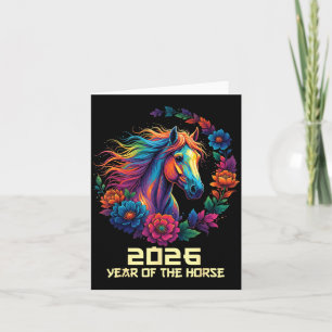 Jaar Het Paard Gelukkig Chinees 1 Kaart