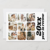 Jaar in de Review 12 Foto en tekst gepersonaliseer Feestdagenkaart (Voorkant)