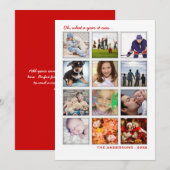 Jaar in de Review 12 Photo Collage Holiday Kaart (Voorkant / Achterkant)