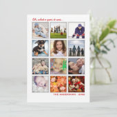 Jaar in de Review 12 Photo Collage Holiday Kaart (Staand voorkant)