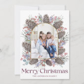 Jaar in de Review 13 Foto & Botanische Kerst Feestdagenkaart (Voorkant)