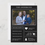 Jaar in de Review | Black Christmas Infographic Feestdagenkaart (Voorkant)