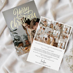 Jaar in de Review Familie Fotocollage Christmas Go Folie Feestdagenkaart<br><div class="desc">Koester de Momenten: Gepersonaliseerde Kerstmis Kaart met Echt Goudfolie en Jaar in de Review Omarm de geest van het seizoen en vier uw gekoesterde herinneringen met onze Gepersonaliseerde Kerstmis Kaart, een prachtige belichaming van de moderne elegantie. Op de voorzijde staat uw dierbare familiefoto, versierd met het gewaagde en glinsterende "Vrolijk...</div>