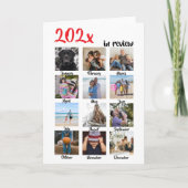 Jaar in de Review Foto Kerstmis Gepersonaliseerd Feestdagen Kaart (Voorkant)