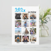 Jaar in de Review Foto Kerstmis Gepersonaliseerd Feestdagenkaart (Staand voorkant)