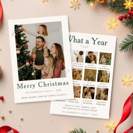 Jaar in de Review Kerst Wat een jaar vakantie Kaart