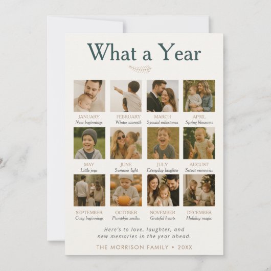 Jaar in de Review Kerst Wat een jaar vakantie Kaart (Achterkant)