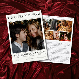 Jaar in de Review Kerstkrant 6 foto's Feestdagenkaart