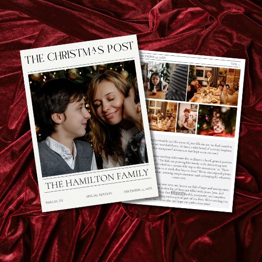 Jaar in de Review Kerstkrant 6 foto's Feestdagenkaart