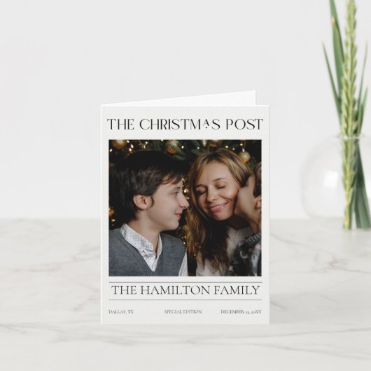 Jaar in de Review Kerstkrant 6 foto's gevouwen Kaart (Voorkant)