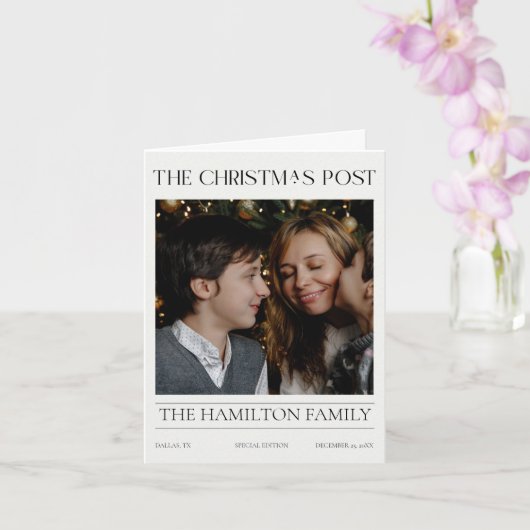 Jaar in de Review Kerstkrant 6 foto's gevouwen Kaart (Orchidee)