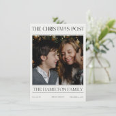 Jaar in de Review Kerstkrant Familiefoto Feestdagenkaart (Staand voorkant)