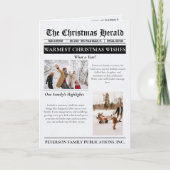 Jaar in de Review Kerstkrant Multi Photo Feestdagen Kaart (Voorkant)