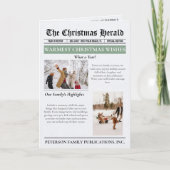 Jaar in de Review Kerstkrant Multi Photo Feestdagen Kaart (Voorkant)