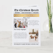 Jaar in de Review Kerstkrant Multi Photo Feestdagen Kaart (Voorkant)