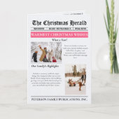 Jaar in de Review Kerstkrant Multi Photo Feestdagen Kaart (Voorkant)