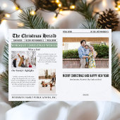 Jaar in de Review Kerstkrant Multi Photo Feestdagen Kaart