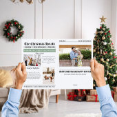 Jaar in de Review Kerstkrant Multi Photo Feestdagen Kaart