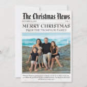 Jaar in de Review krant Kerstmis Familiefoto Feestdagenkaart (Voorkant)